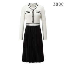[ZOOC] 브이넥 플리츠 원피스 Z201MSE007_IV