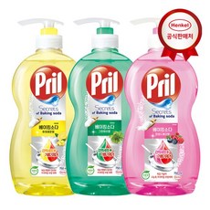 프릴 헨켈 베이킹소다 주방세제 본품750ml/리필1L 택1x3개, 750ml(용기)레몬+베리+허브