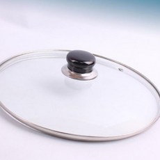 AZX23p1 주방 후라이팬 냄비 유리뚜껑24cm 프라이팬 덮개 커바 카바 주방, 1개