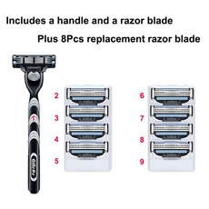 Gillette-마하 3 면도기 면도날 남성용 안전 얼굴 교체 헤드, 06 as picture, 06 as picture