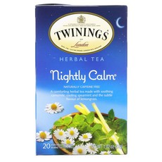 Twinings 허브차 나이틀리 캄 천연 무카페인 티백 20개 29g(1.02oz) 2팩