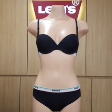 리바이스언더웨어 리바이스바디웨어 삼색밴드 브라팬티세트 BK LSWBW560 LSWPW560