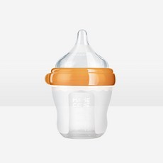 마미꼬미 배앓이방지 출산선물 안전한 실리콘젖병 150ml, S-(0~3개월), 코랄오렌지