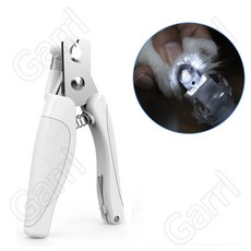 Garrl 반려동물 발톱깎기 LED 라이트 네일 클리퍼 강아지 고양이 통용 동물 청소용품, 화이트