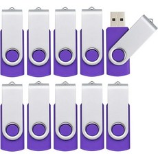 쿠션 10팩 4GB 플래시 드라이브 USB 2.0 점프 벌크 썸 스위블 메모리 스틱 블랙, 1GB, 10pack-Purple