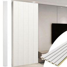 아트3d WPC 슬랫 벽 패널 16팩 48 x 6인치 3D 액센트 실내 장식 거실 침실 블랙