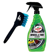루미너스 시안 타이어 브러쉬 + Turtle WAX 터틀왁스 T18 휠 & 타이어 크리너 680ml 휠 타이어 세정제, 1개