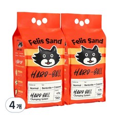 미야옹철 펠리스샌드 카사벤토 고양이 모래, 4.3kg, 4개, 무향