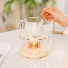 소싱 스마트 머그워머 에디션 온도조절 컵워머 휴대용 보온 온열 컵받침대, 1개, 베이지