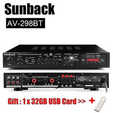 SUNBUCK 2200W 채널 블루투스 홈 시네마 파워 앰프 HiFi 스테레오 스피커 FM 라디오 지원 2 마이크 USB SD 카드 입력