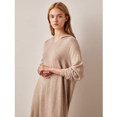아떼바네사브루노 [바네사브루노] 베이지 울캐시 후드 니트 원피스 VLDR2D491I2 369939