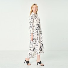 막스까르띠지오 유니크 프린트 롱 셔츠 원피스