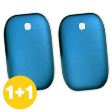 1+1 이탑 5200mAh 대용량 손난로 보조배터리 USB충전식 양면 발열 전자 핫팩, 오션블루+오션블루