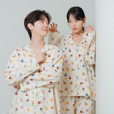 파자마 파티 순면기모 커플 잠옷 안심 순면 홈웨어세트