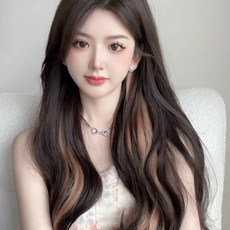 온리정 4p 포인트 헤어 똑딱이 브릿지 붙임머리 셀프 부분가발 웨이브형 헤어피스, 4개, 로즈 핑크 - 똑딱이헤어피스