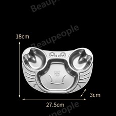 304 스테인레스 스틸 어린이 하루 3끼 식사 식판 아기 캐릭터 패스트 푸드 접시 유아 도시락 식판, 게