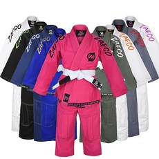 Zafco Sports 브라질리언 주짓수 아동용 도복 BJJ 그래플링 기모노 경량 화이트 벨트 블랙 미국 462436