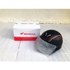 혼다 헬멧 클래식 바이크헬멧 반모 오픈페이스 스쿠터 하이바 HONDA, 매트 블랙 통기성 모델