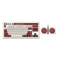 [chengyi]8BitDo 유무선 2.4G블루투스 87키 Retro 레트로 기계식 게이밍 키보드/전키 핫스왑DIY/태블릿PC노트북 겸용/카이화 BOX V2화이트축/슈퍼게임AB키, 레드