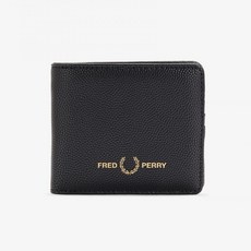 Fred Perry Scotch Grain Billfold Wallet L4308 Black