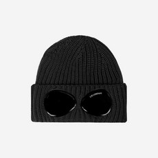 C.P. 컴퍼니 엑스트라 파인 메리노 울 고글 비니 블랙 C.P. Company Extra Fine Merino Wool Goggle Beanie Black