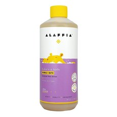 Alaffia Babies and Kids 버블 배스 섬세한 피부를 위한 부드러운 목욕 필수품 파라벤 및 황산염 프리 비건 오래 지속되는 기포로 진정 레몬 라벤더 400m, 1개