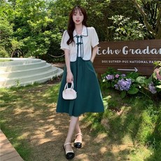 정말이쁜 통통한 허리가 치마 투피스 세트 대형 여름 스타일 버클 디자인 정장 퍼프 슬리브 탑
