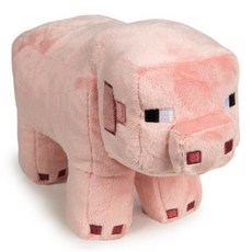 마인크래프트 캐릭터 크리퍼 그린 봉제 인형 쿠션, 공식 핑크 돼지 (30cm), 촬영 된 선물cm