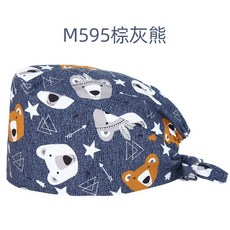 차이나 브릿지 밝은 깃 수술모자 여성 풀패딩 플라워 프린트 의사 간호사모자 수술실 두건 남자 기름 때 방지 나이트캡
