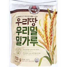 우리밀 밀가루 백설 750g x10개 우리땅 업소 식당용 식자재유통 떡 홈베이킹 식자제 eozs, 1개