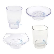 PVC 플라스틱 욕실 양치컵 비누대 비누접시 투명 원형 교체용, 선택03. 사각 컵, 1개