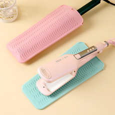 CMCOSMETIC 고데기 파우치 실리콘 패드 매트 여행용 휴대용 보관용 받침대, 블랙