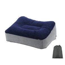 풍선 편안한 발 패드 여행 나머지 베개 쿠션 비행기 사무실 홈 다리 발판, 03 Navy Blue Gray, 1개