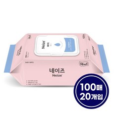 네이즈 베이직 도톰한 유아물티슈 캡형 100매 x 20팩, 100개, 20개