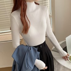 볼드 골지 니트 여성용 반폴라 목폴라 8COLOR 룰렛스토어