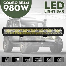 차박 980W 20 인치 Led 라이트 바 콤보 스팟 홍수 빔 오프로드 운전에 대 한 작업 빛 주도 보트 자동차 트, 02 CHINA