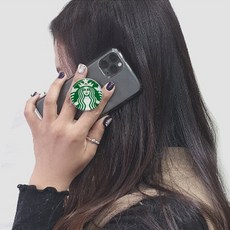 스타벅스 스마트폰 거치대 그립톡 스마트톡, 1개, 화이트