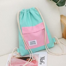 보드가방 주머니 스트링 백팩 남녀 초등학생 책가방 가엽고편리한 운동 심플 복습 학원가방, T29-그린 5유 숄더 포함
