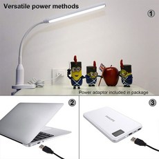 조정 가능한 독서 빛 led 클립 booklight 책 램프 usb 24led 구즈넥 클립 온 홈 장식 아이 케어 피아노 손전등, 단일