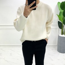 오버핏 소프트 캐시미어 골지 하찌 남성 니트 (5color)