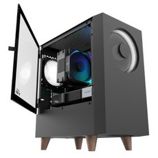 마이크로닉스 EM1-Woofer 강화유리 미니타워 케이스 블랙