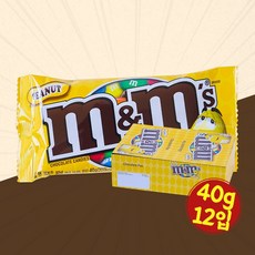 한국마즈 엠앤엠즈 피넛 40g 12개입 BOX 식품 > 스낵/간식 초콜릿/사탕/젤리/껌 초콜릿/초코바 밀크초콜릿, 1, 1개