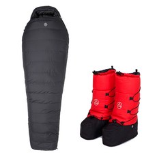 [아우라침낭] AURA 노라 드라이 KR 900+부티 프로 KR 레드 패키지 (JDS스포츠 공식수입), M-170cm(왼쪽지퍼), M(250~265mm)