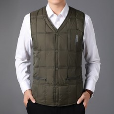 사무실 패딩조끼 남성 가을 겨울 따뜻한 초경량 기모 털 오버핏 두꺼운 조끼 WG20102829Z