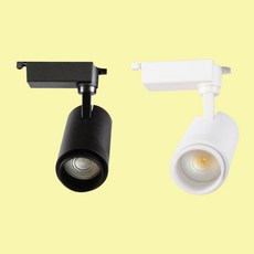 SH유니크 디밍용 LEDCOB원통형 레일등기구 20W 주광색 주백색 전구색 각도조절 LED원통등 밝기조절 LED원통레일등 조광기 LED레일등 백색바디 흑색바디 KS, 1개, SH 유니크 LED COB 원통레일 디밍용 20W 백색