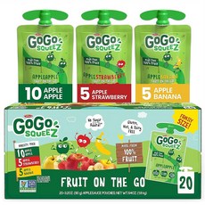 고고스퀴즈 애플 바나나 딸기 다양한맛 90g 20팩, 20개