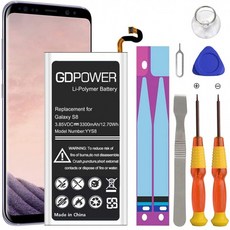 갤럭시 S8 배터리 GDPower 3300mAh 대용량 0 사이클 배터리 EB-BG950ABE 교체 삼성 갤럭시 S8 G950V G950T G950P G950F 완전, 단일옵션