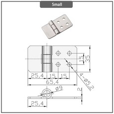 304 스테인레스 스틸 비대칭 경첩 산업용 캐비닛 도어 장비 접이식, Small, 1개