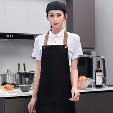 방수앞치마 카페 식당 빵집 2포켓 롱타입 앞치마 베레모, 앞치마세트-베이지, 1개