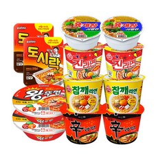 컵라면 6종 세트 왕뚜껑 2개 + 도시락 2개 + 육개장사발면 2개 + 진라면매운맛 2개 + 참깨라면 2개 + 신라면 2개, 1세트